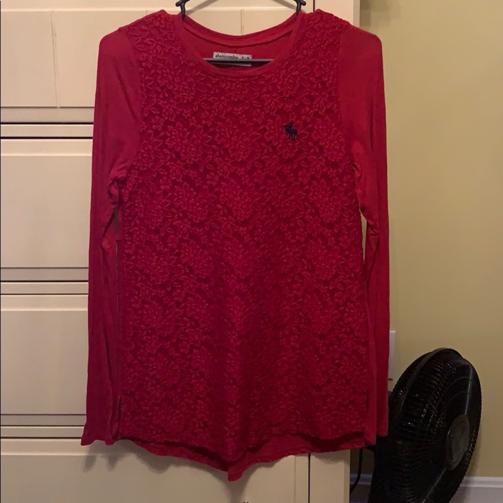 Abercrombie kids red long sleeve